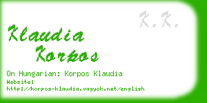 klaudia korpos business card